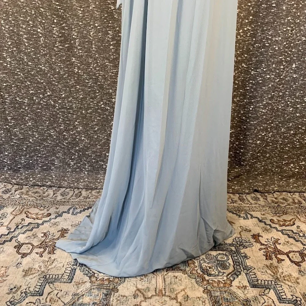 Show Me Your Mumu Blue Audrey Maxi Dress Wedding Bridesmaid Ruffled‎ Women's M